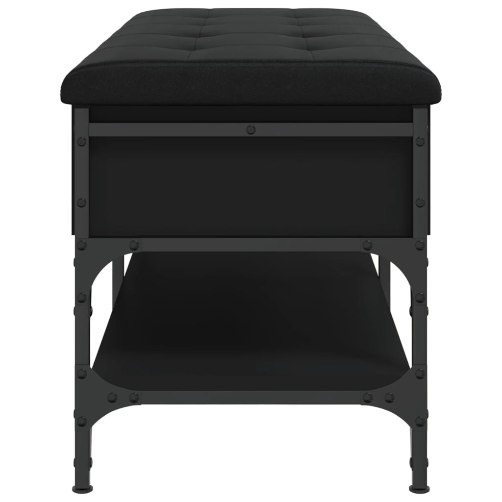 Schoenenbank 102x42x45 cm bewerkt hout zwart is nu te koop bij PeponiXL, paradijselijk wonen!
