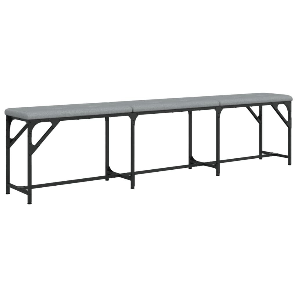Eetkamerbank 186x32x45 cm staal en stof lichtgrijs is nu te koop bij PeponiXL, paradijselijk wonen!