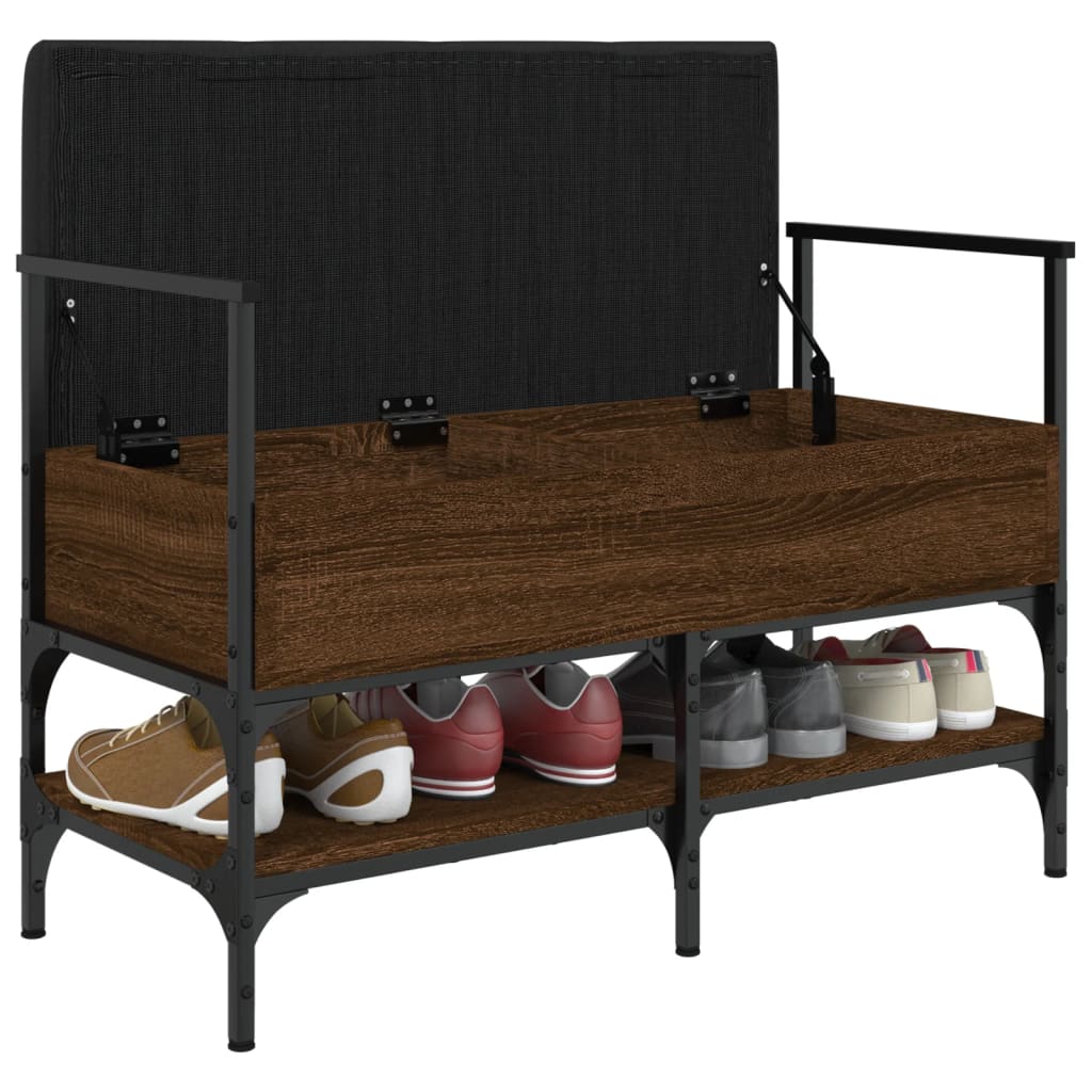 Schoenenbank 85,5x42x57,5 cm bewerkt hout bruin eikenkleur is nu te koop bij PeponiXL, paradijselijk wonen!