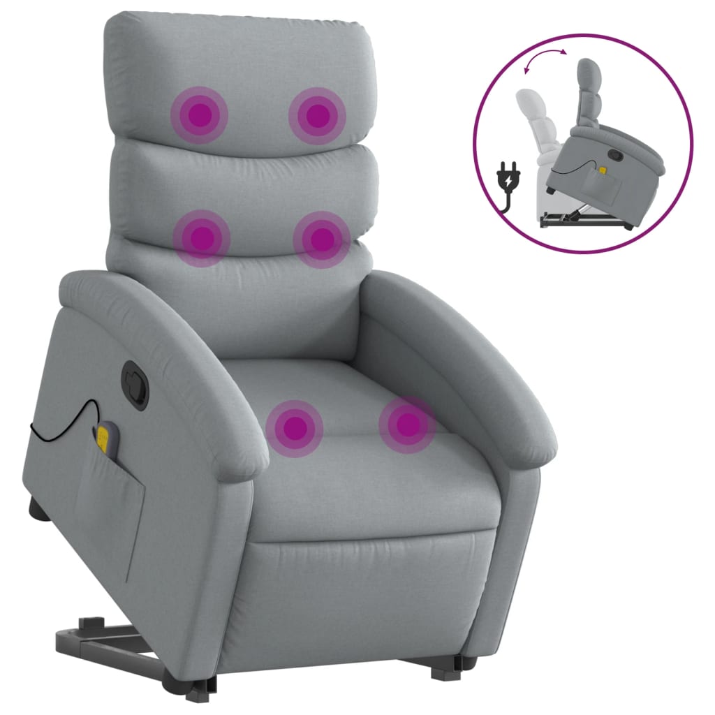 Sta-op-massagestoel verstelbaar stof lichtgrijs is nu te koop bij PeponiXL, paradijselijk wonen!