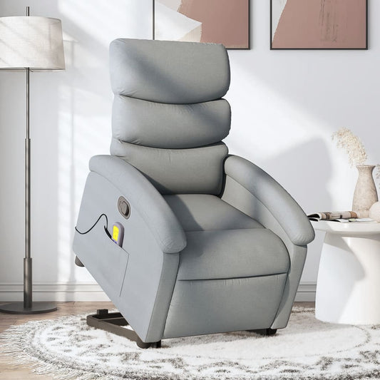 Sta-op-massagestoel verstelbaar stof lichtgrijs is nu te koop bij PeponiXL, paradijselijk wonen!