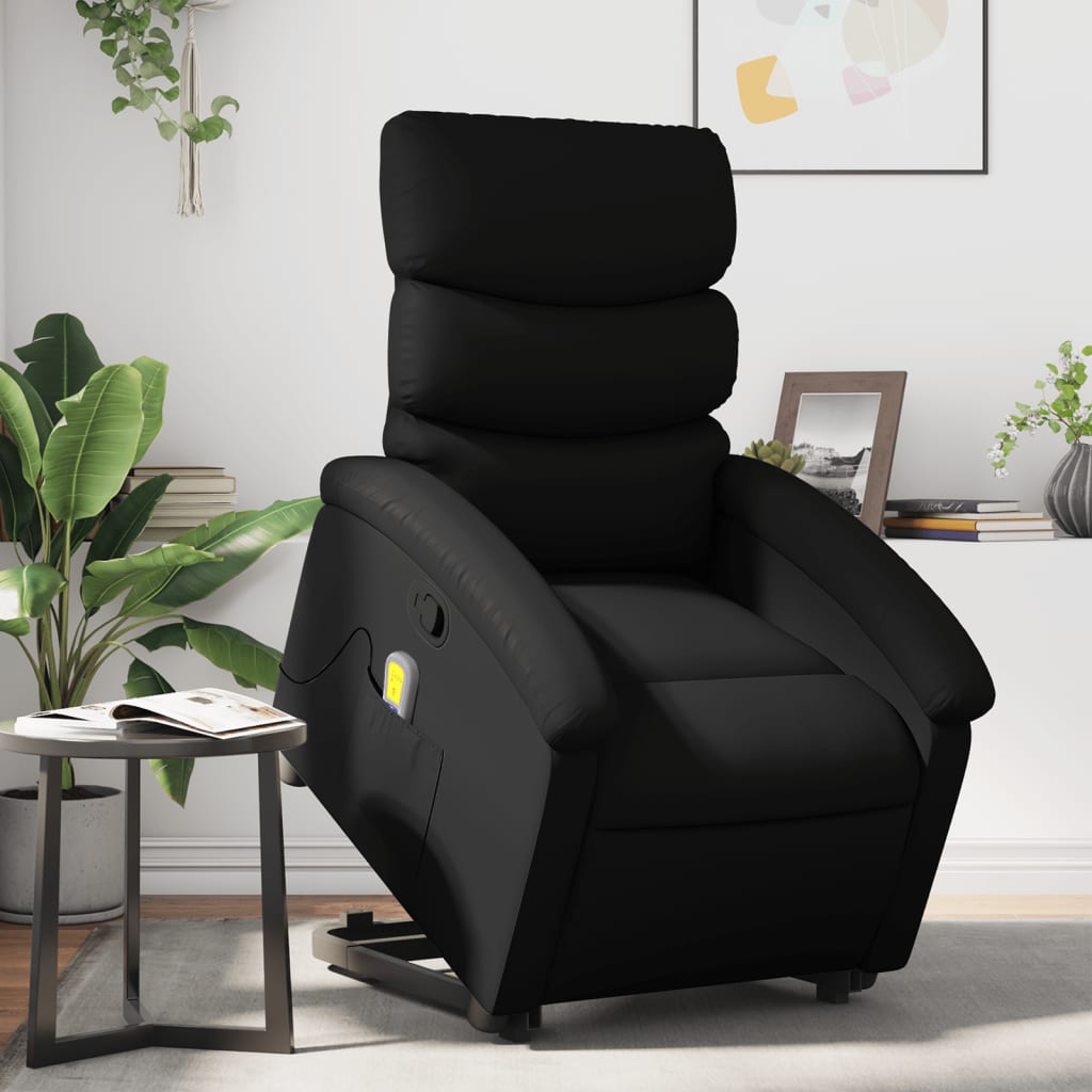 Sta-op-massagestoel verstelbaar kunstleer zwart is nu te koop bij PeponiXL, paradijselijk wonen!