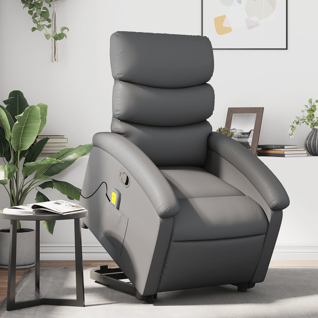 Sta-op-massagestoel verstelbaar kunstleer grijs is nu te koop bij PeponiXL, paradijselijk wonen!