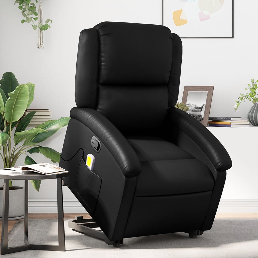 Sta-op-massagestoel verstelbaar kunstleer zwart is nu te koop bij PeponiXL, paradijselijk wonen!