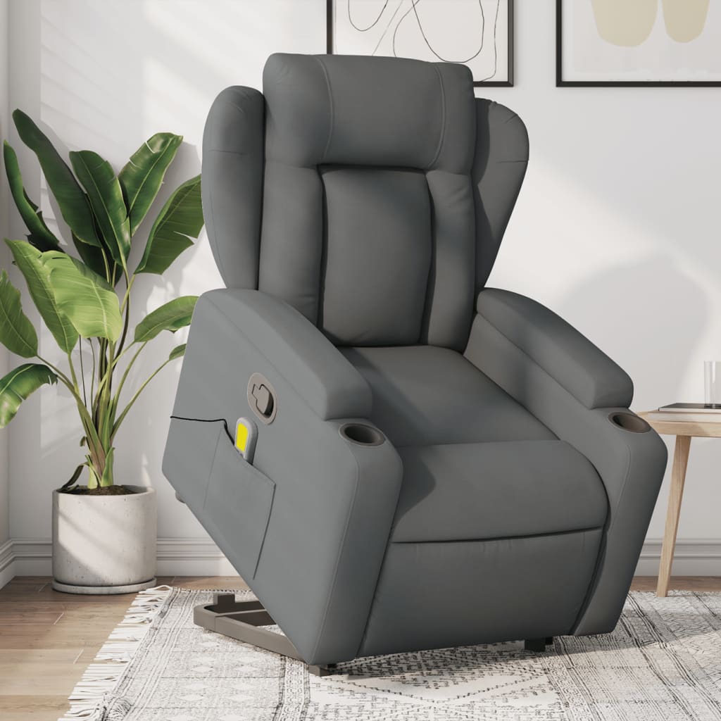 Sta-op-massagestoel verstelbaar stof donkergrijs is nu te koop bij PeponiXL, paradijselijk wonen!