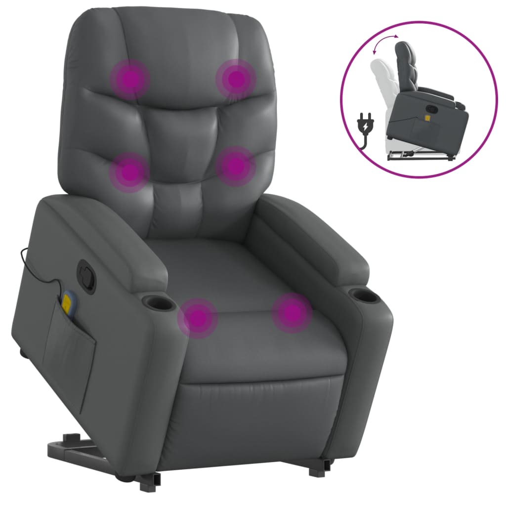 Sta-op-massagestoel verstelbaar kunstleer grijs is nu te koop bij PeponiXL, paradijselijk wonen!