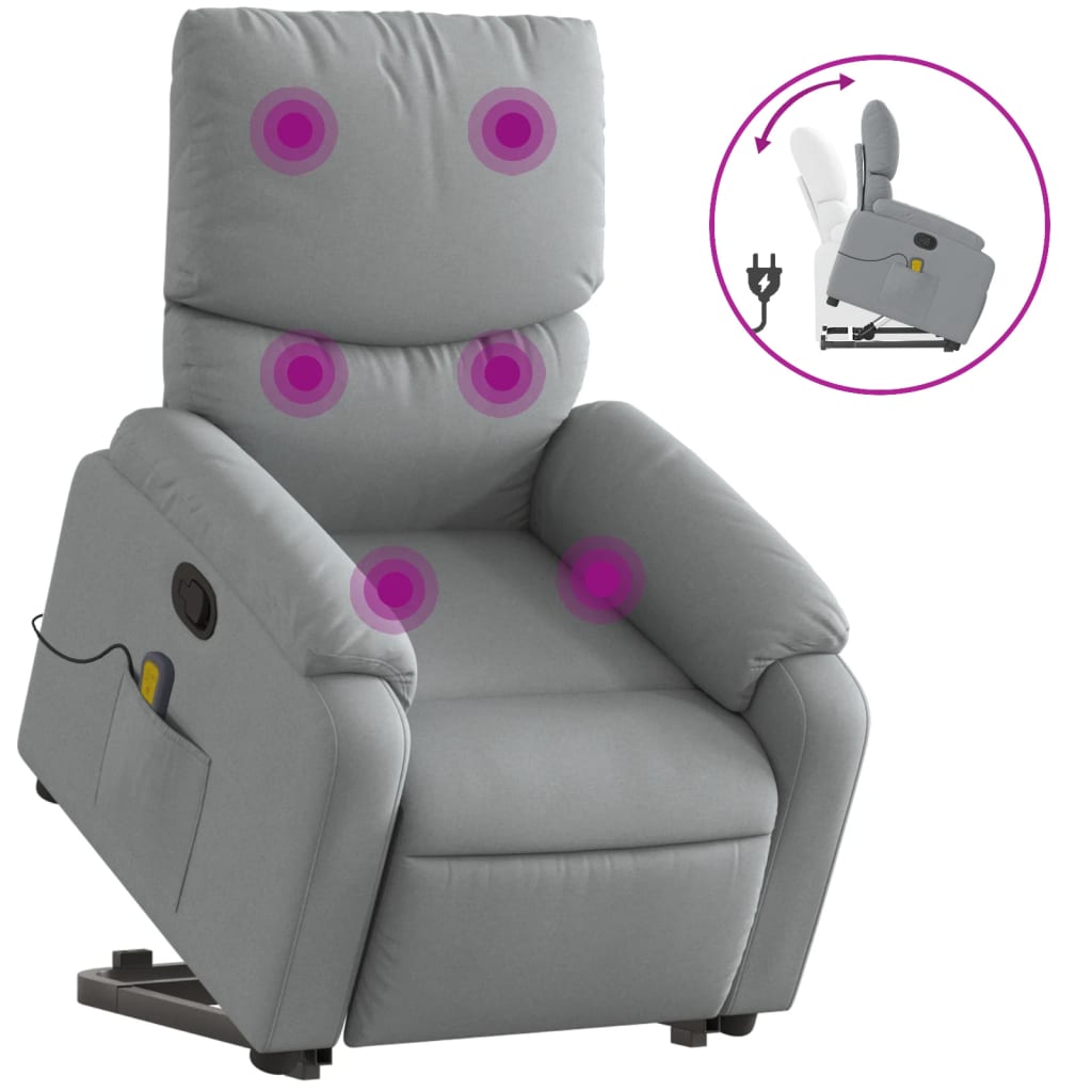 Sta-op-massagestoel verstelbaar stof lichtgrijs is nu te koop bij PeponiXL, paradijselijk wonen!