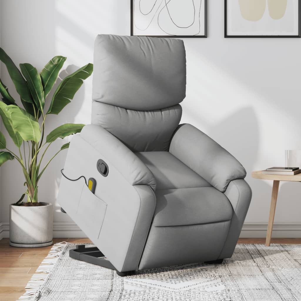 Sta-op-massagestoel verstelbaar stof lichtgrijs is nu te koop bij PeponiXL, paradijselijk wonen!
