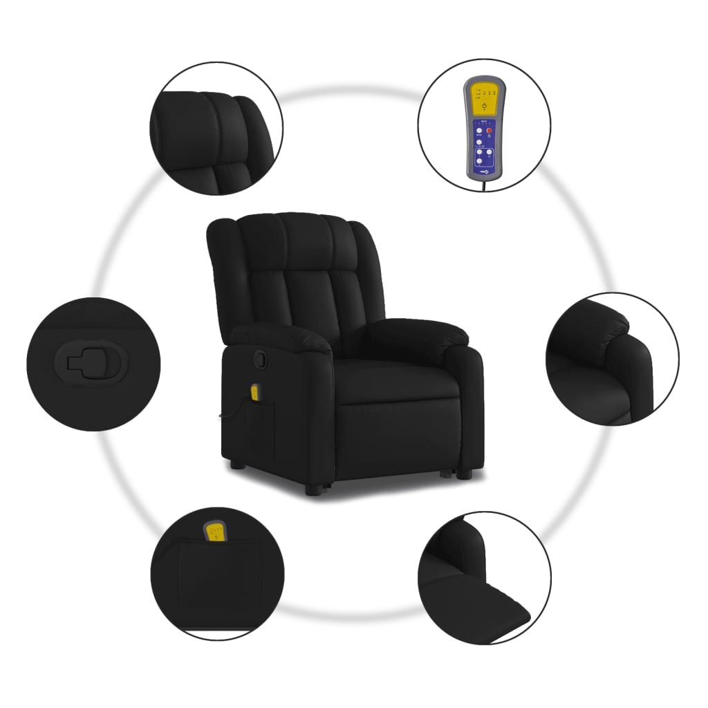 Sta-op-massagestoel verstelbaar kunstleer zwart is nu te koop bij PeponiXL, paradijselijk wonen!