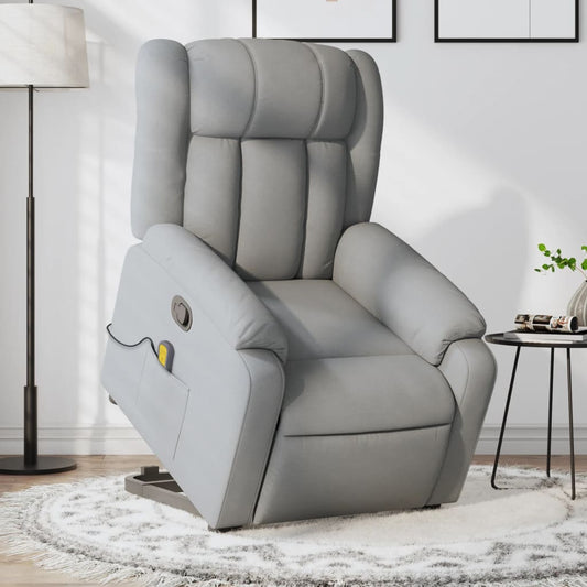Sta-op-massagestoel verstelbaar stof lichtgrijs is nu te koop bij PeponiXL, paradijselijk wonen!