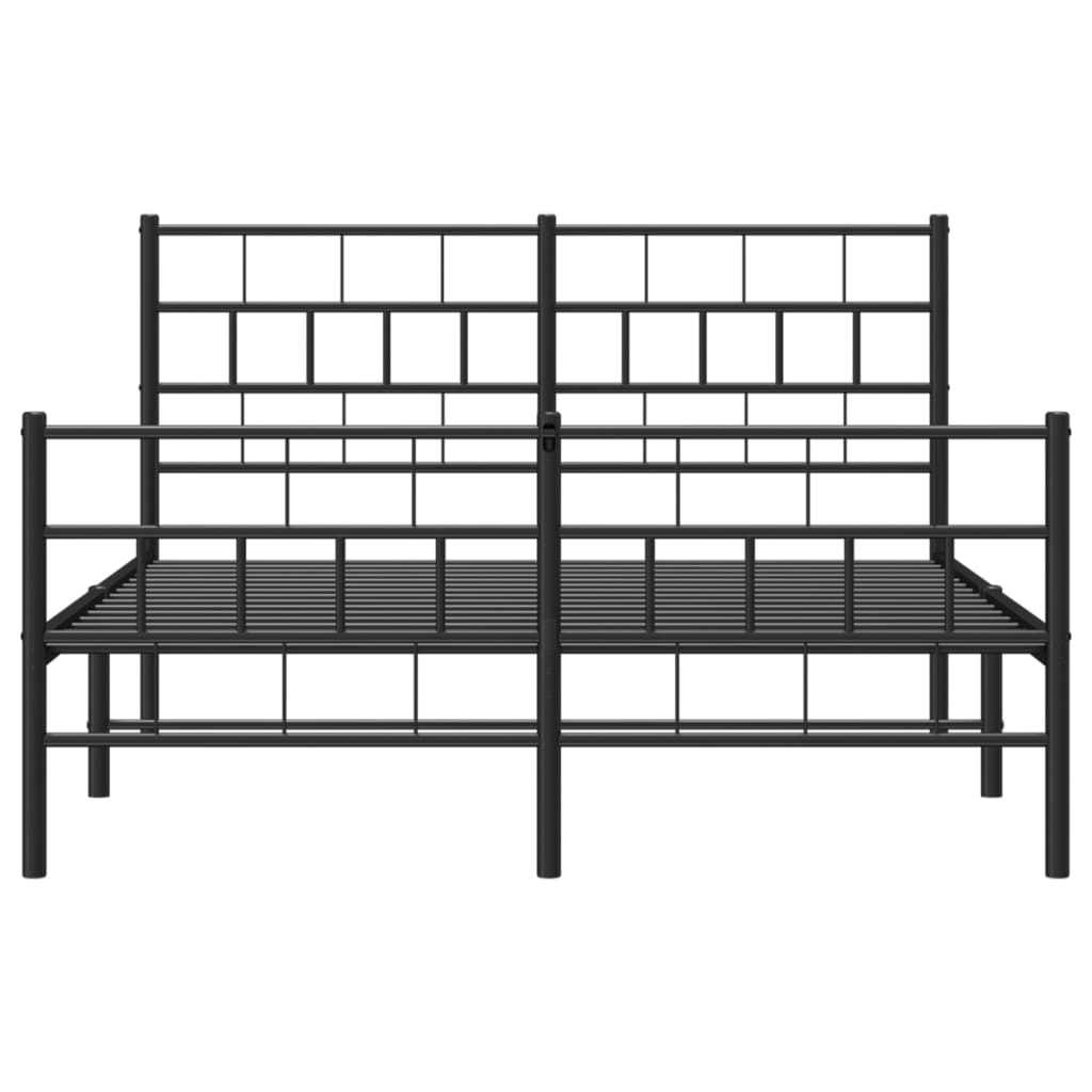 Bedframe met hoofd- en voeteneinde metaal zwart 120x190 cm is nu te koop bij PeponiXL, paradijselijk wonen!
