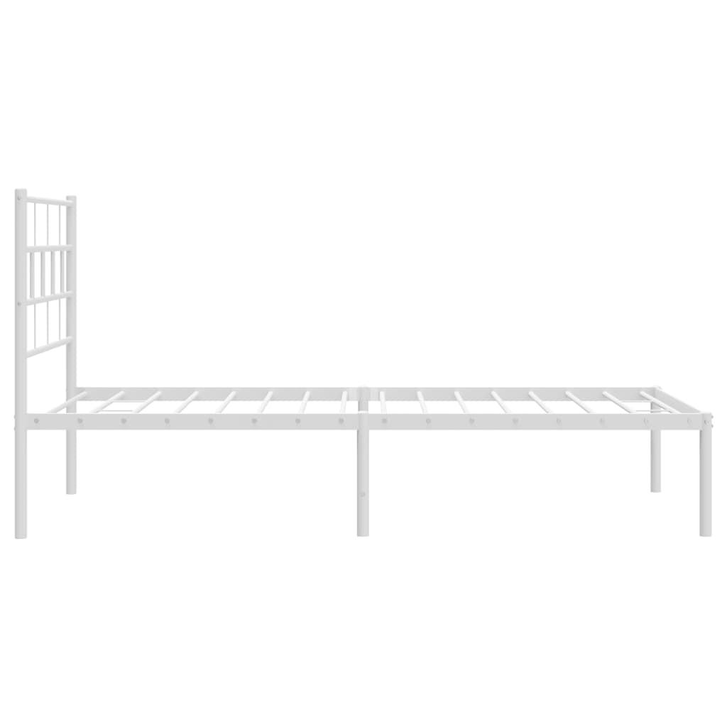 Bedframe met hoofdbord zonder matras metaal wit 75x190 cm is nu te koop bij PeponiXL, paradijselijk wonen!