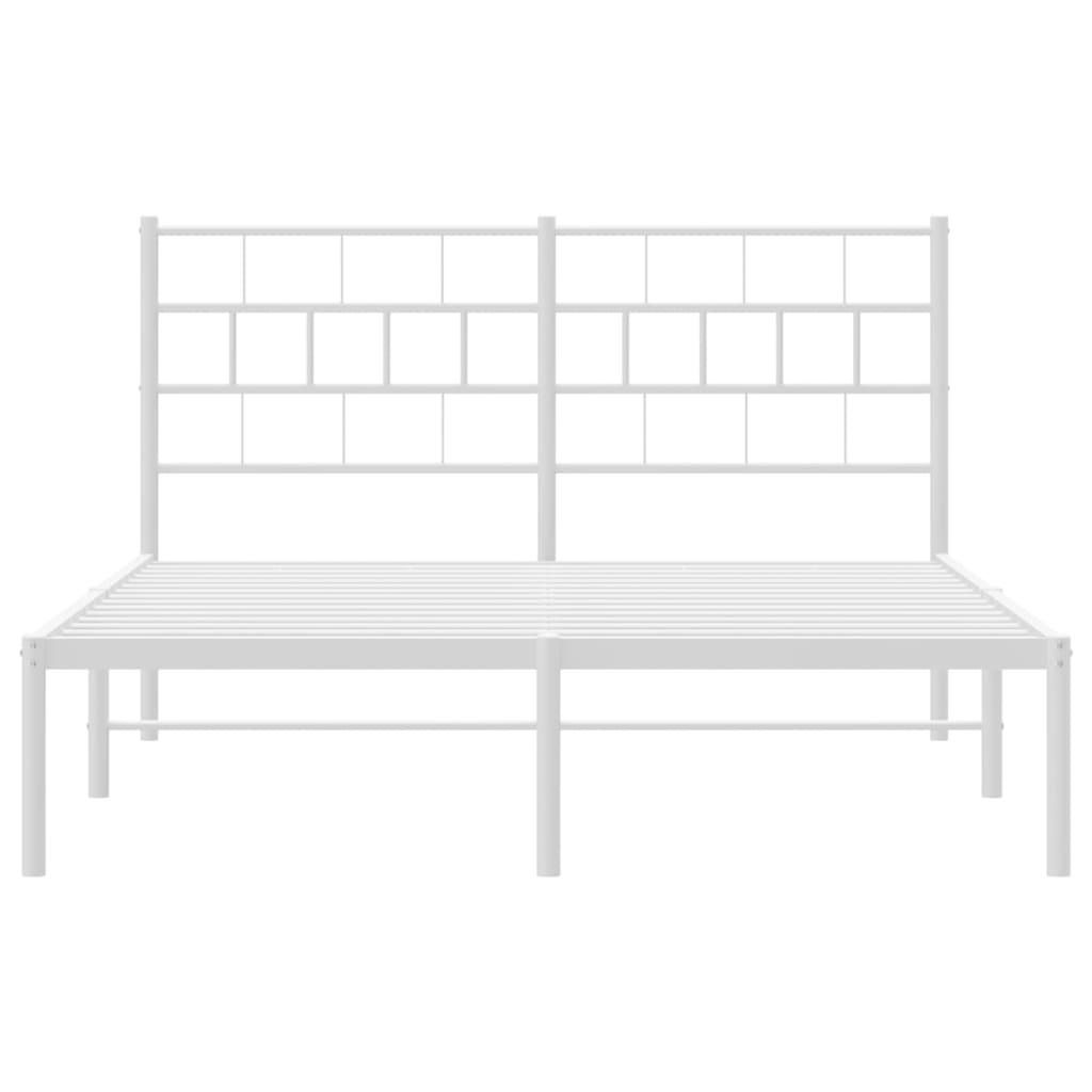 Bedframe met hoofdbord metaal wit 140x200 cm is nu te koop bij PeponiXL, paradijselijk wonen!