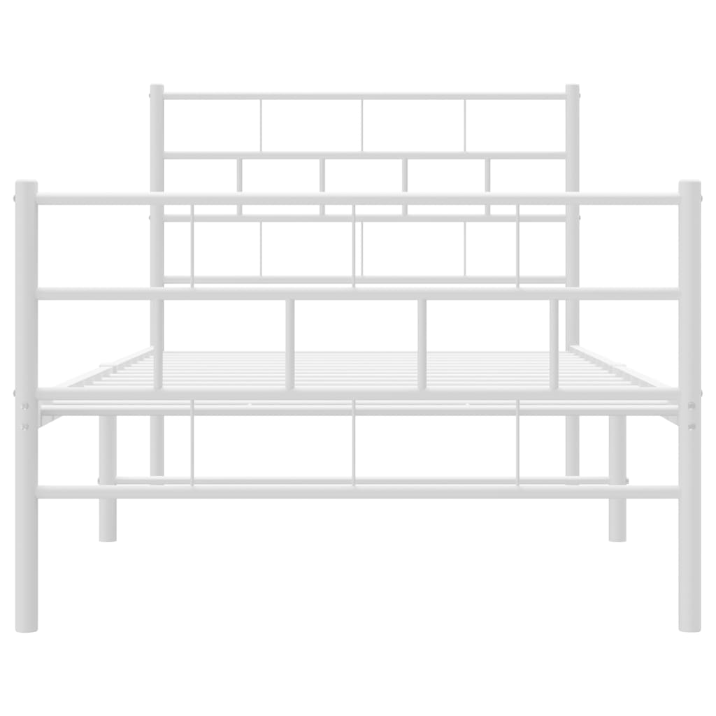 Bedframe met hoofd- en voeteneinde metaal wit 107x203 cm is nu te koop bij PeponiXL, paradijselijk wonen!