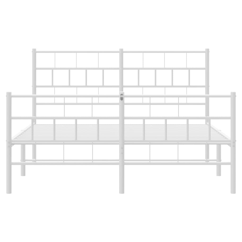 Bedframe met hoofd- en voeteneinde metaal wit 120x200 cm is nu te koop bij PeponiXL, paradijselijk wonen!