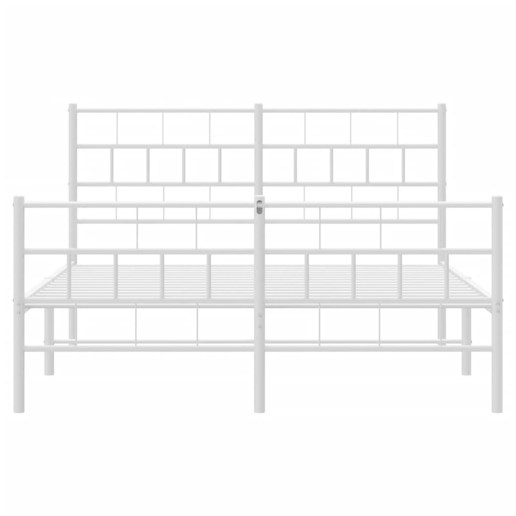 Bedframe met hoofd- en voeteneinde metaal wit 140x190 cm is nu te koop bij PeponiXL, paradijselijk wonen!