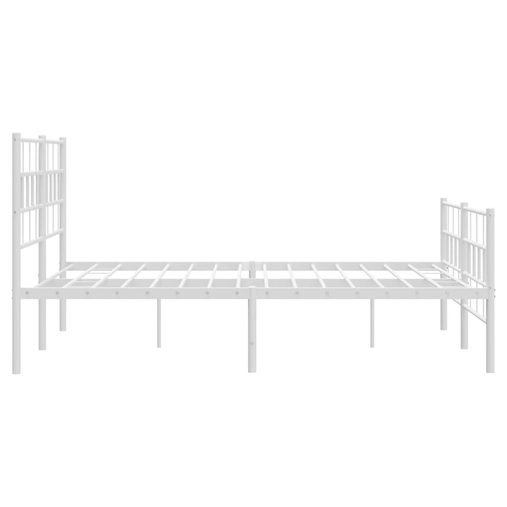 Bedframe met hoofd- en voeteneinde metaal wit 140x190 cm is nu te koop bij PeponiXL, paradijselijk wonen!