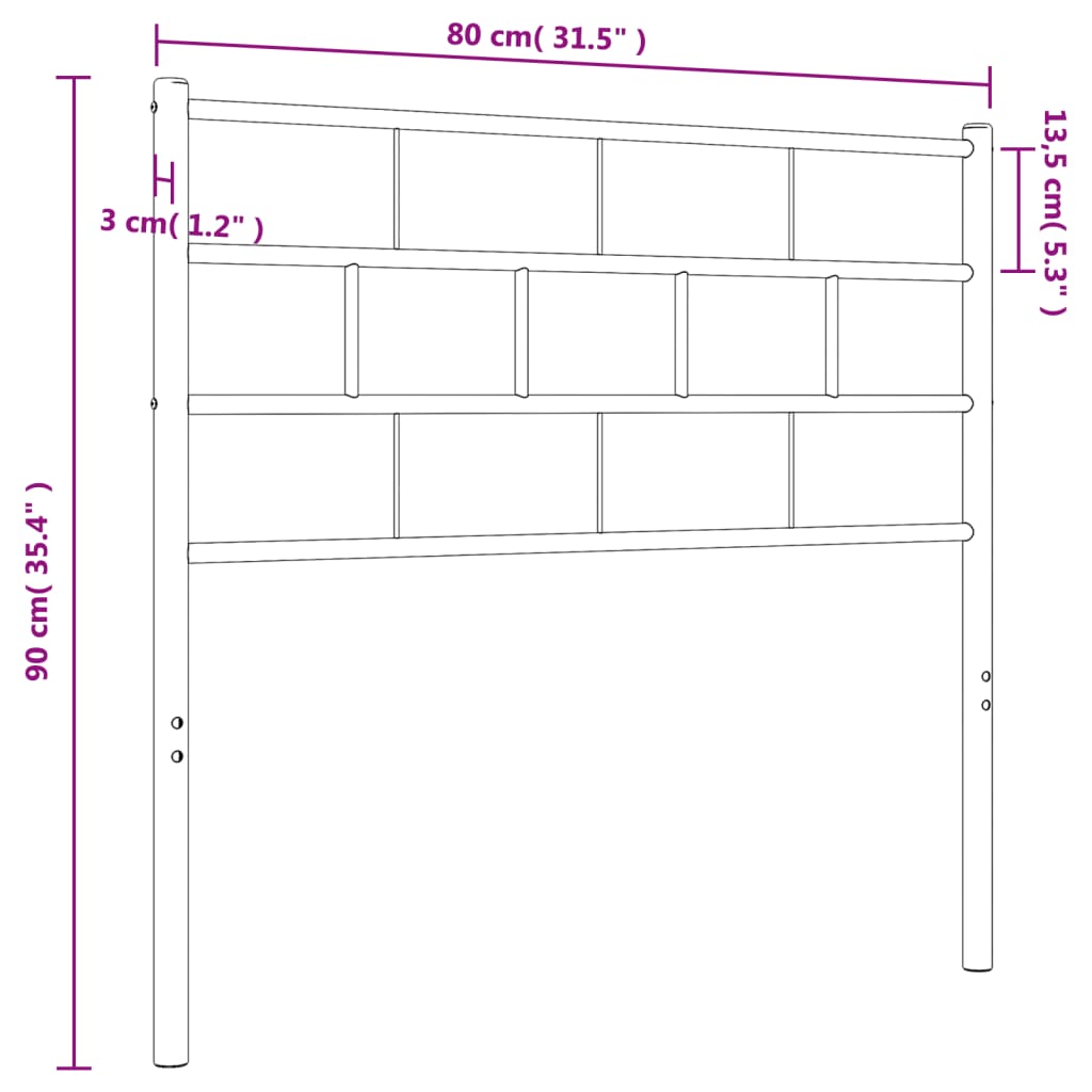 Vervangend hoofdbord 75 cm metaal wit is nu te koop bij PeponiXL, paradijselijk wonen!