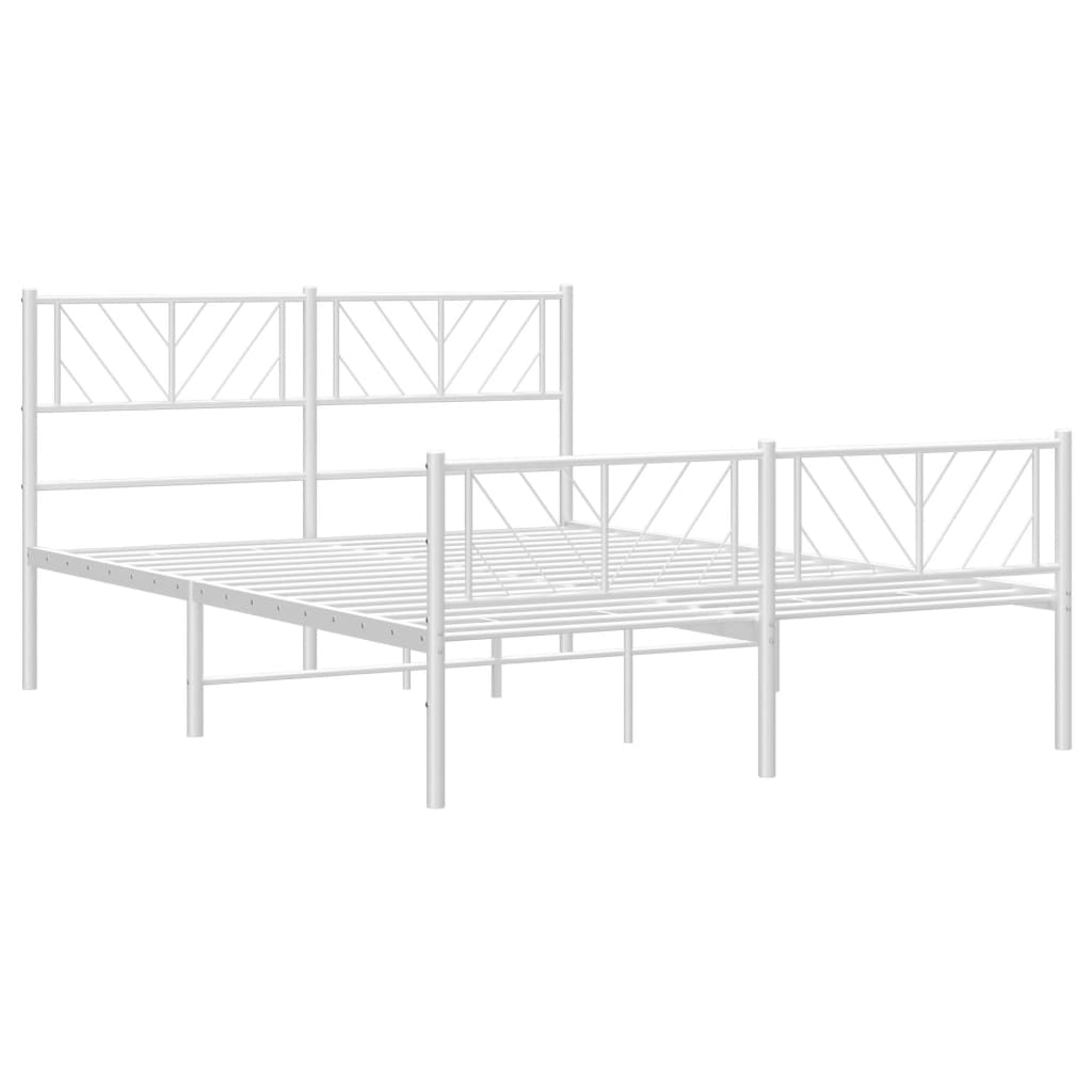 Bedframe met hoofd- en voeteneinde metaal wit 140x190 cm is nu te koop bij PeponiXL, paradijselijk wonen!