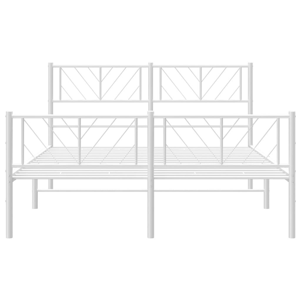 Bedframe met hoofd- en voeteneinde metaal wit 140x190 cm is nu te koop bij PeponiXL, paradijselijk wonen!