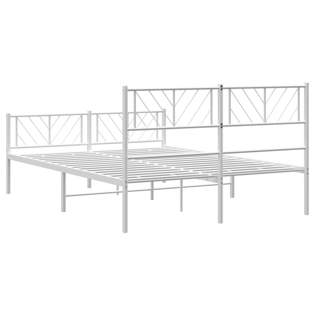 Bedframe met hoofd- en voeteneinde metaal wit 140x190 cm is nu te koop bij PeponiXL, paradijselijk wonen!