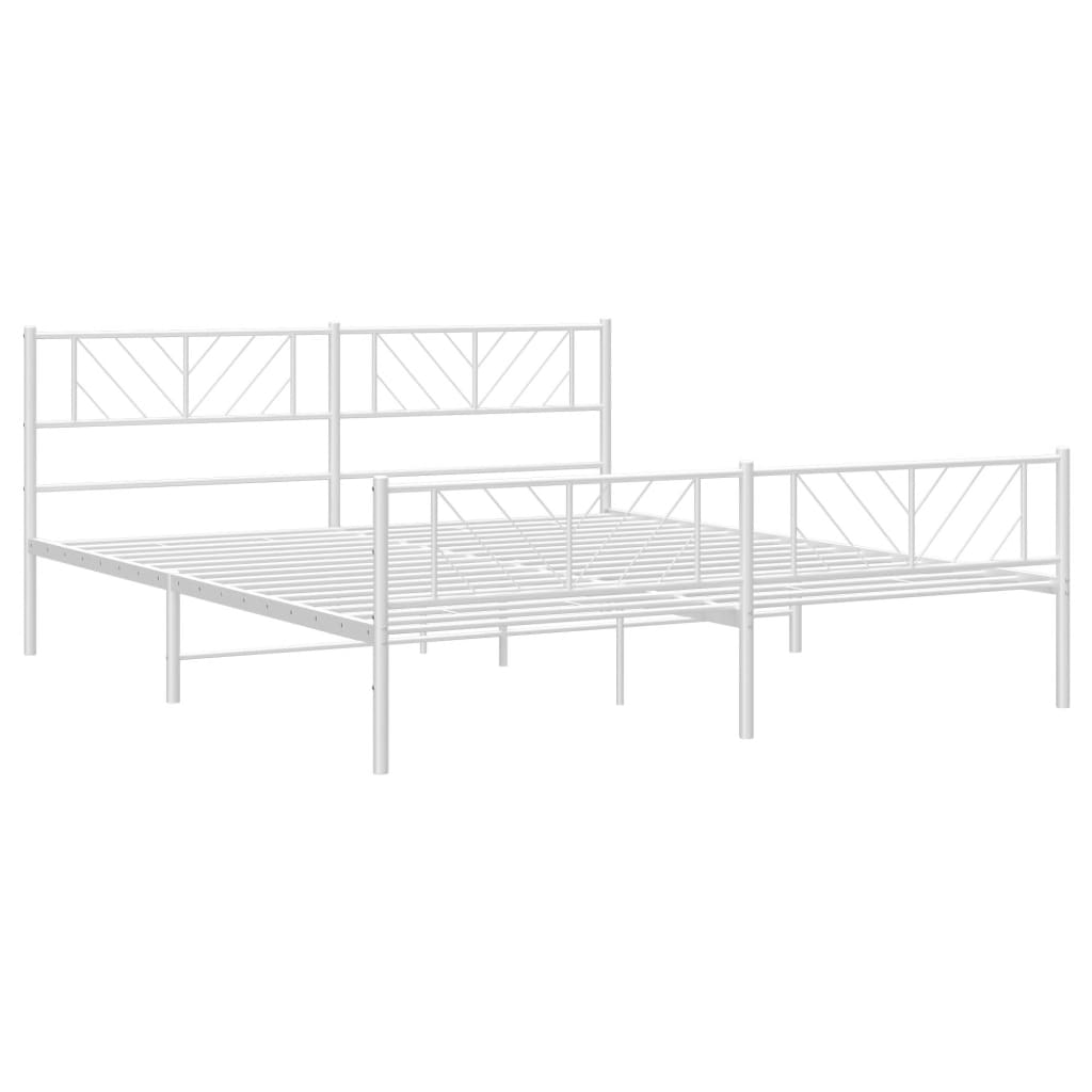 Bedframe met hoofd- en voeteneinde metaal wit 183x213 cm is nu te koop bij PeponiXL, paradijselijk wonen!