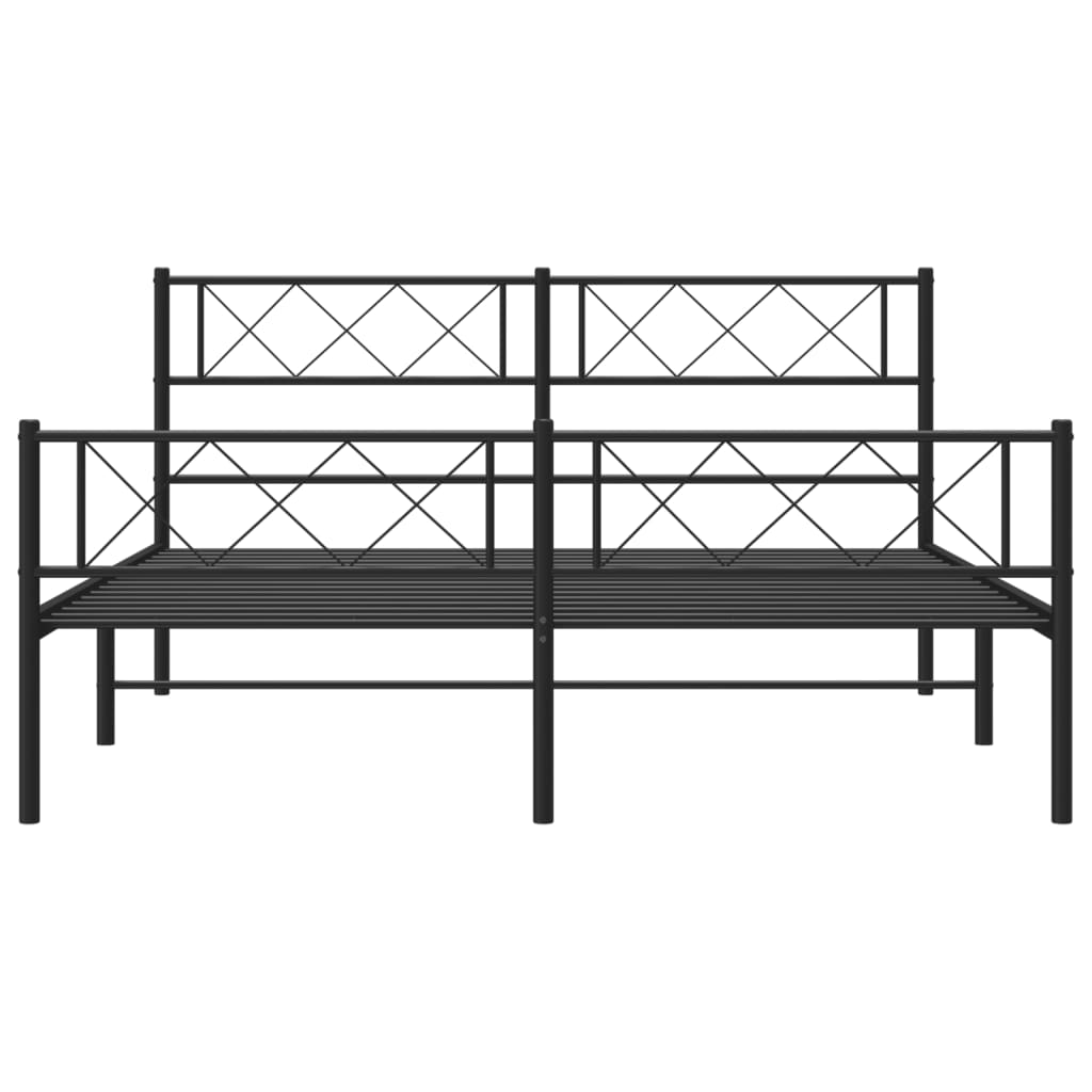 Bedframe met hoofd- en voeteneinde metaal zwart 120x200 cm is nu te koop bij PeponiXL, paradijselijk wonen!