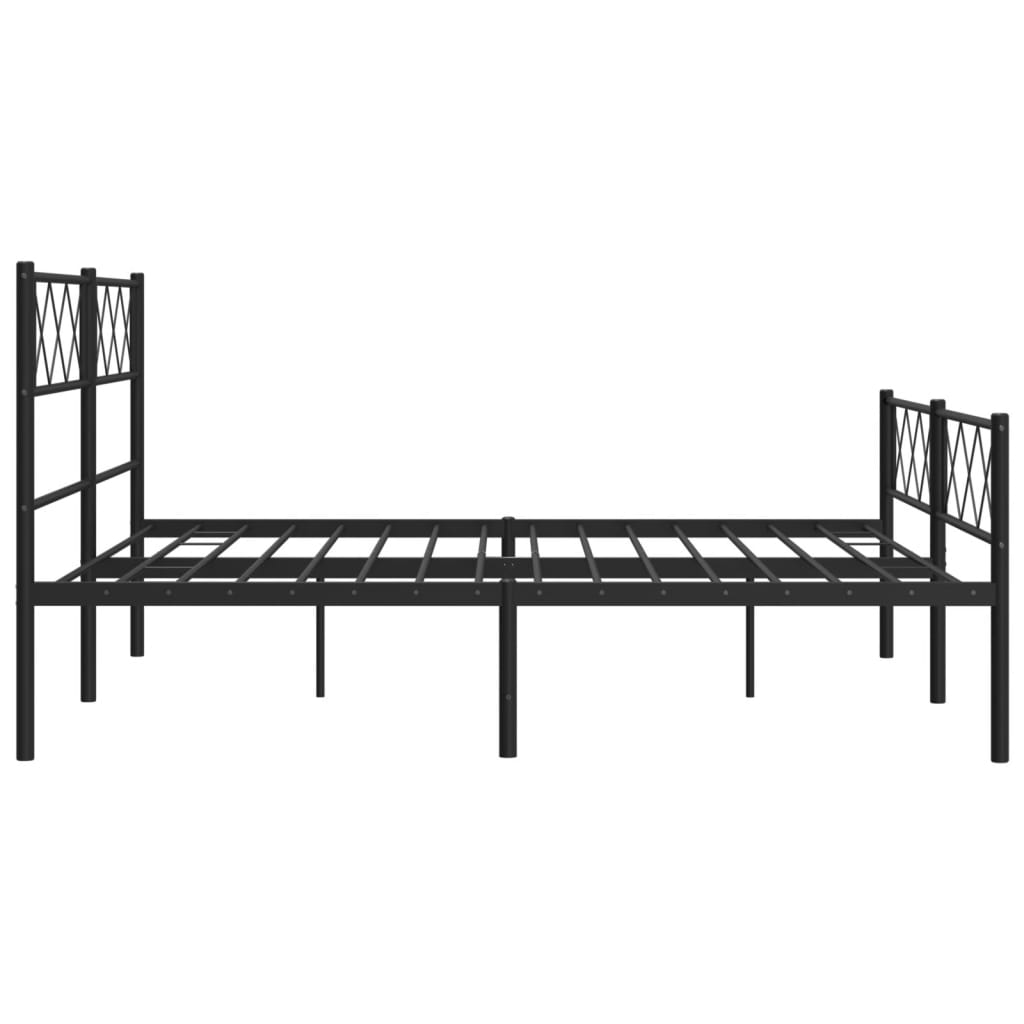 Bedframe met hoofd- en voeteneinde metaal zwart 120x200 cm is nu te koop bij PeponiXL, paradijselijk wonen!