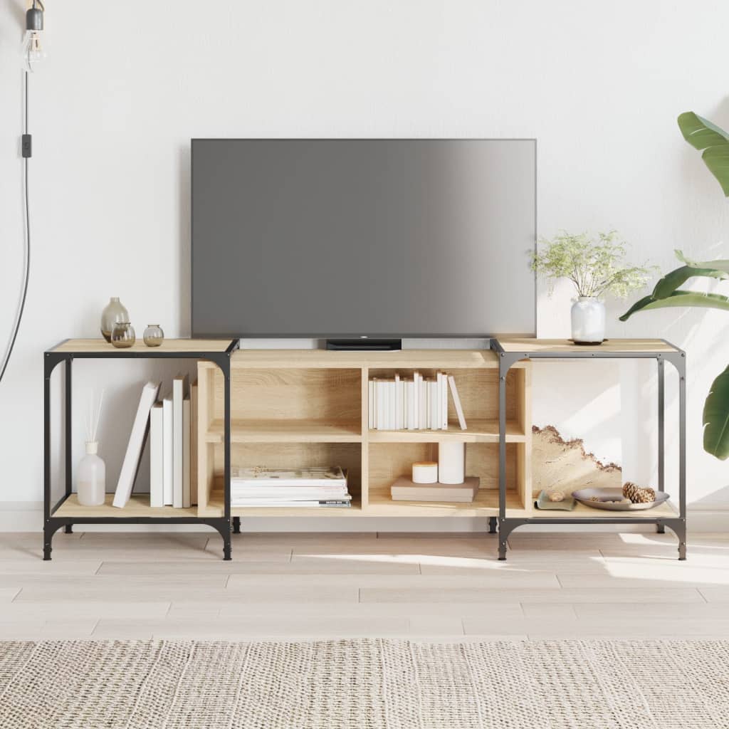Tv-meubel 153x37x50 cm bewerkt hout sonoma eikenkleurig is nu te koop bij PeponiXL, paradijselijk wonen!