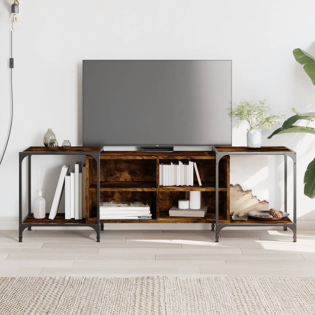 Tv-meubel 153x37x50 cm bewerkt hout gerookt eikenkleurig is nu te koop bij PeponiXL, paradijselijk wonen!