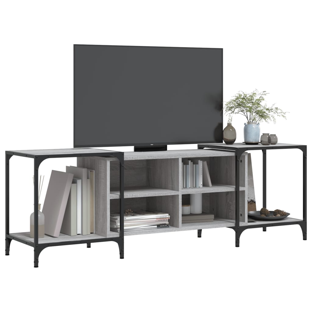 Tv-meubel 153x37x50 cm bewerkt hout grijs sonoma eikenkleurig is nu te koop bij PeponiXL, paradijselijk wonen!