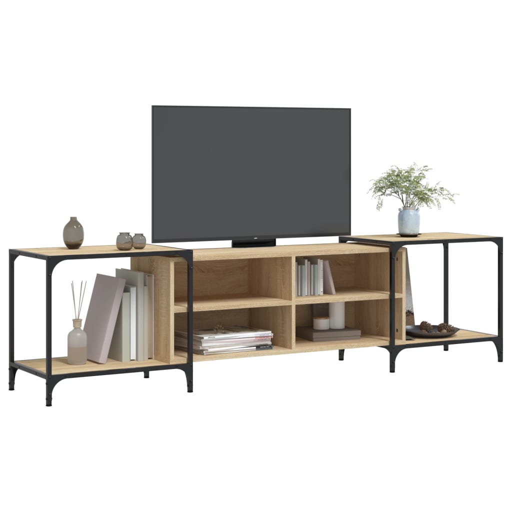 Tv-meubel 203x37x50 cm bewerkt hout sonoma eikenkleurig is nu te koop bij PeponiXL, paradijselijk wonen!
