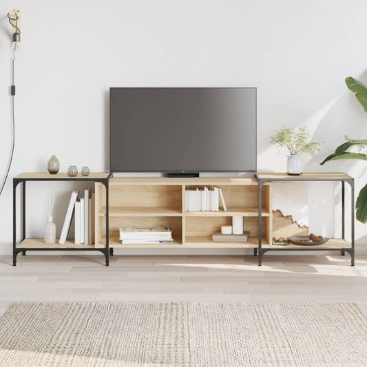 Tv-meubel 203x37x50 cm bewerkt hout sonoma eikenkleurig is nu te koop bij PeponiXL, paradijselijk wonen!