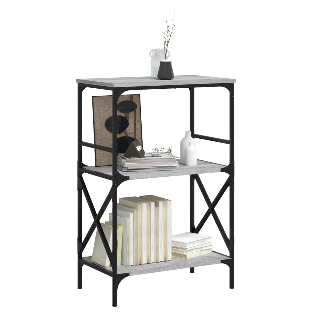 Boekenkast 4-laags 59x35x90,5 cm bewerkt hout grijs sonoma is nu te koop bij PeponiXL, paradijselijk wonen!