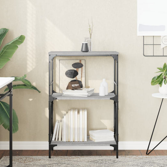 Boekenkast 4-laags 59x35x90,5 cm bewerkt hout grijs sonoma is nu te koop bij PeponiXL, paradijselijk wonen!