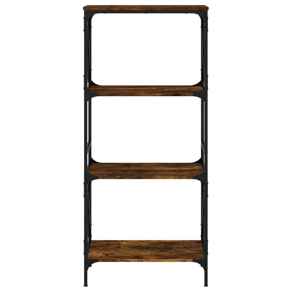 Boekenkast 4-laags 59x35x132 cm bewerkt hout gerookt eikenkleur is nu te koop bij PeponiXL, paradijselijk wonen!