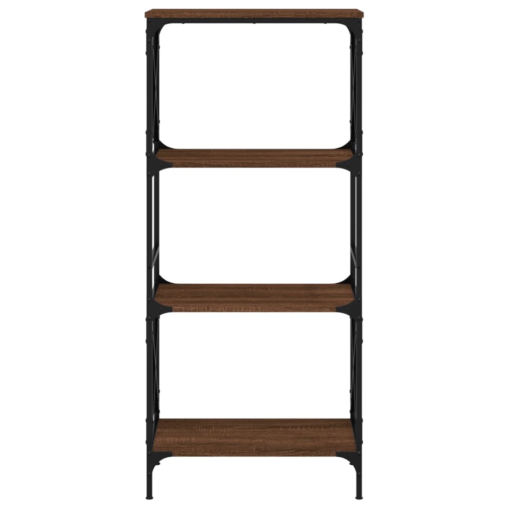 Boekenkast 4-laags 59x35x132 cm bewerkt hout bruin eikenkleur is nu te koop bij PeponiXL, paradijselijk wonen!