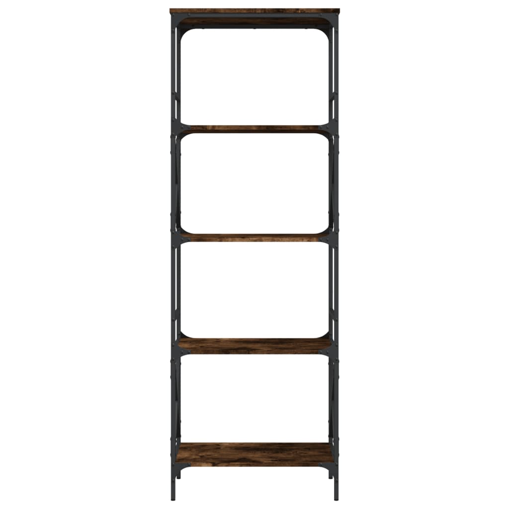 Boekenkast 5-laags 59x35x171 cm bewerkt hout gerookt eikenkleur is nu te koop bij PeponiXL, paradijselijk wonen!