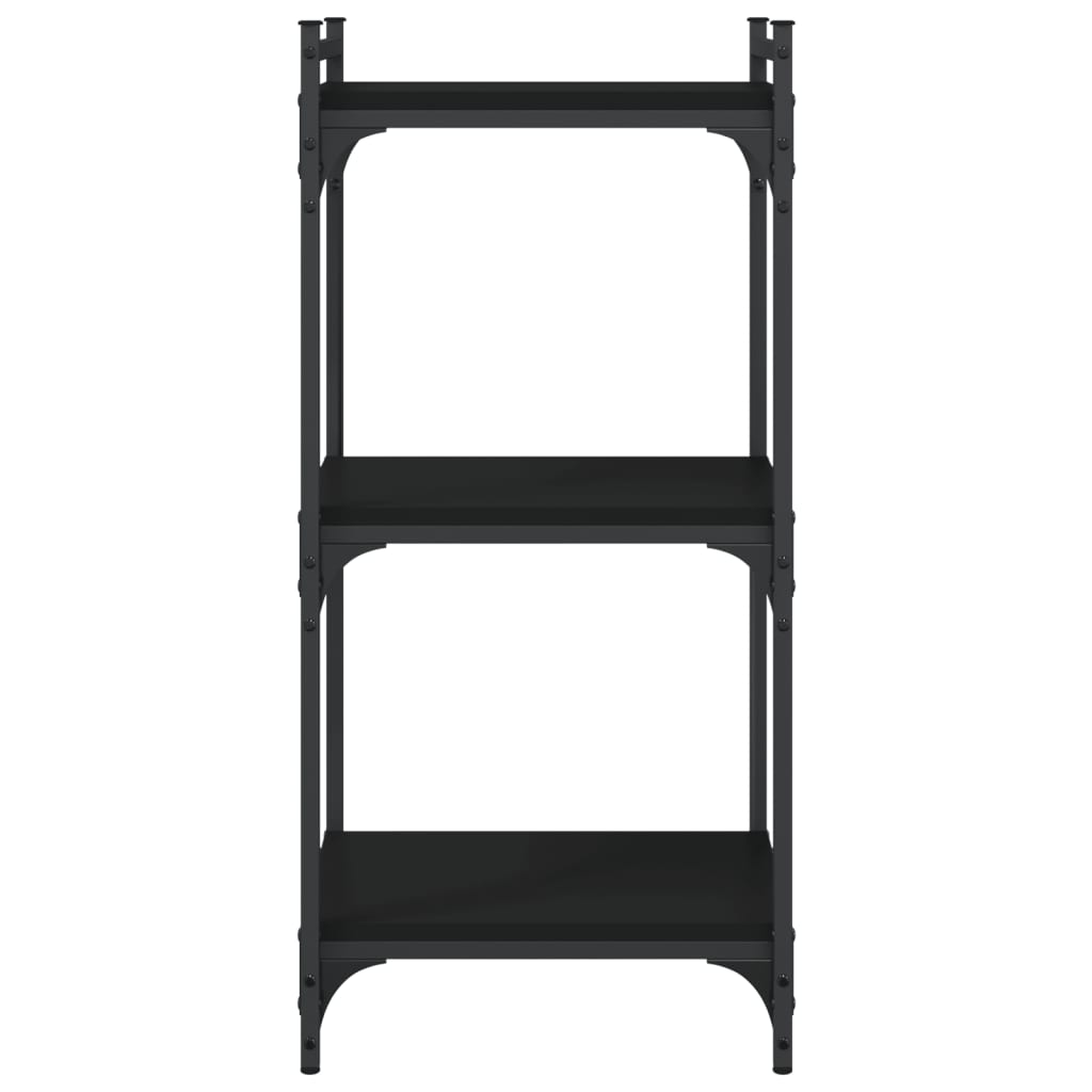 Boekenkast 3-laags 40x30x86 cm bewerkt hout zwart is nu te koop bij PeponiXL, paradijselijk wonen!