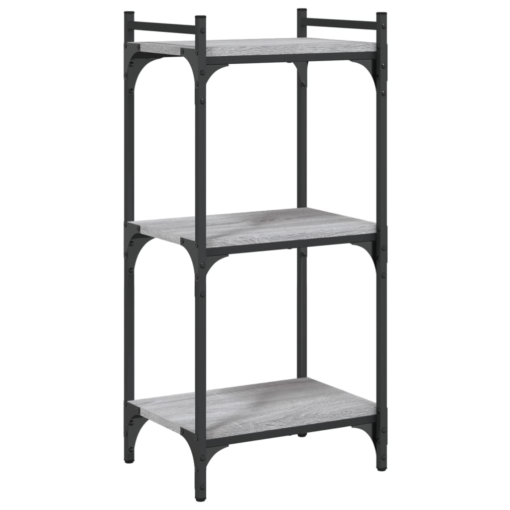Boekenkast 3-laags 40x30x86 cm bewerkt hout grijs sonoma is nu te koop bij PeponiXL, paradijselijk wonen!