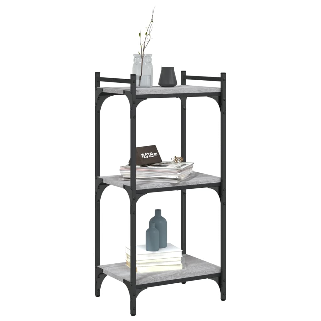 Boekenkast 3-laags 40x30x86 cm bewerkt hout grijs sonoma is nu te koop bij PeponiXL, paradijselijk wonen!