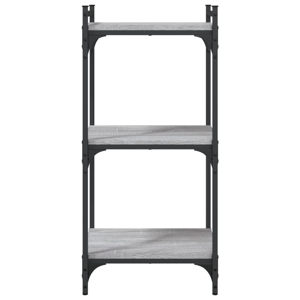 Boekenkast 3-laags 40x30x86 cm bewerkt hout grijs sonoma is nu te koop bij PeponiXL, paradijselijk wonen!