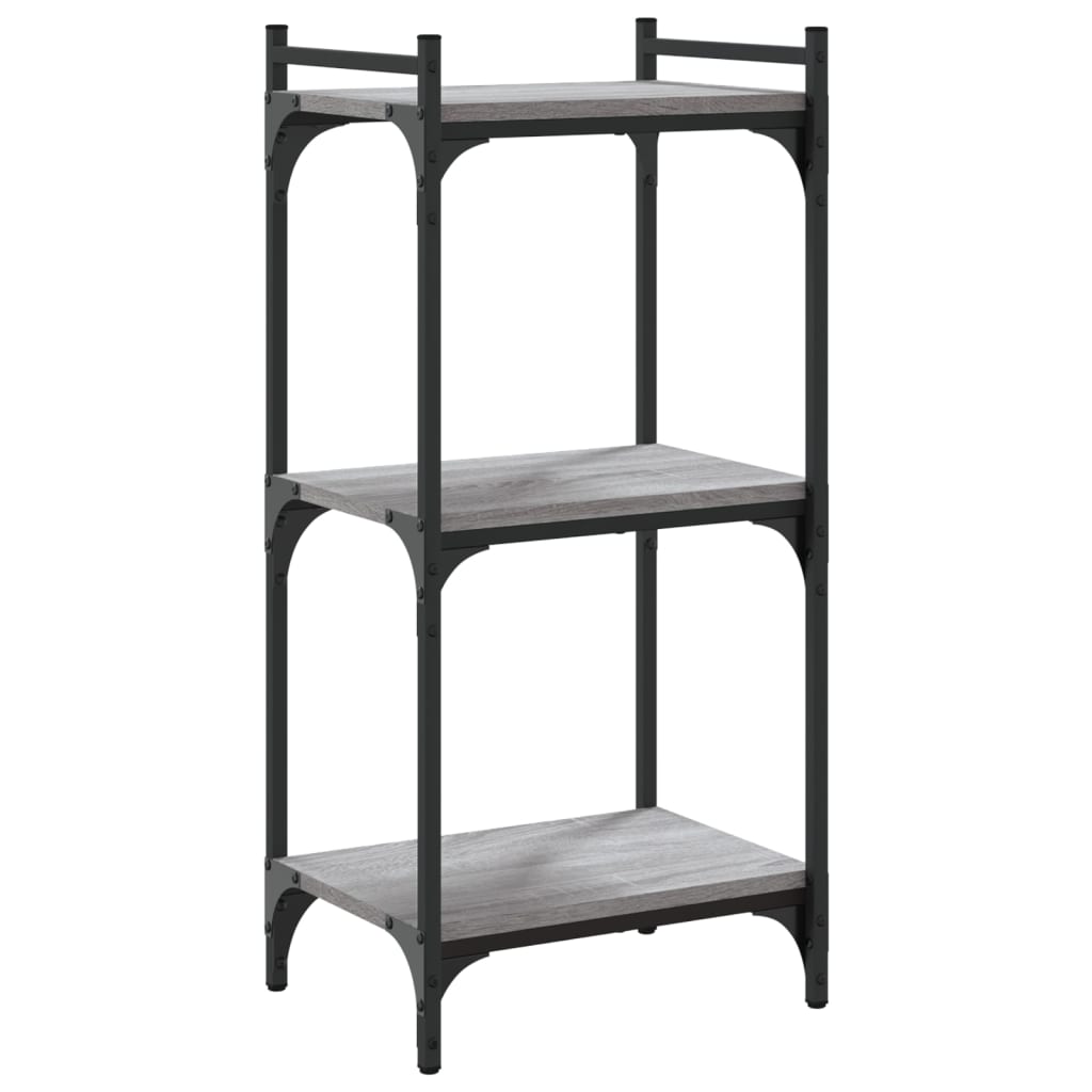 Boekenkast 3-laags 40x30x86 cm bewerkt hout grijs sonoma is nu te koop bij PeponiXL, paradijselijk wonen!