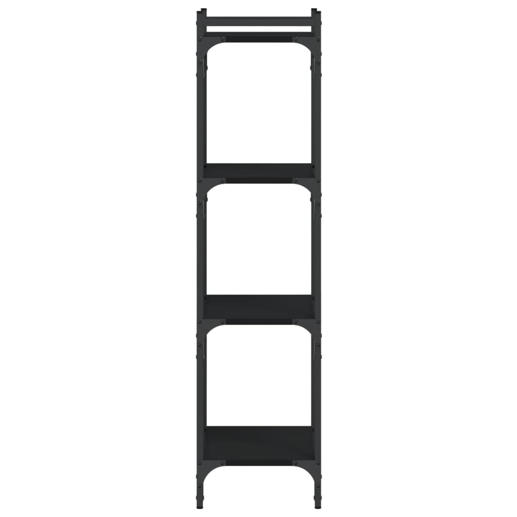 Boekenkast 4-laags 40x30x120 cm bewerkt hout zwart is nu te koop bij PeponiXL, paradijselijk wonen!