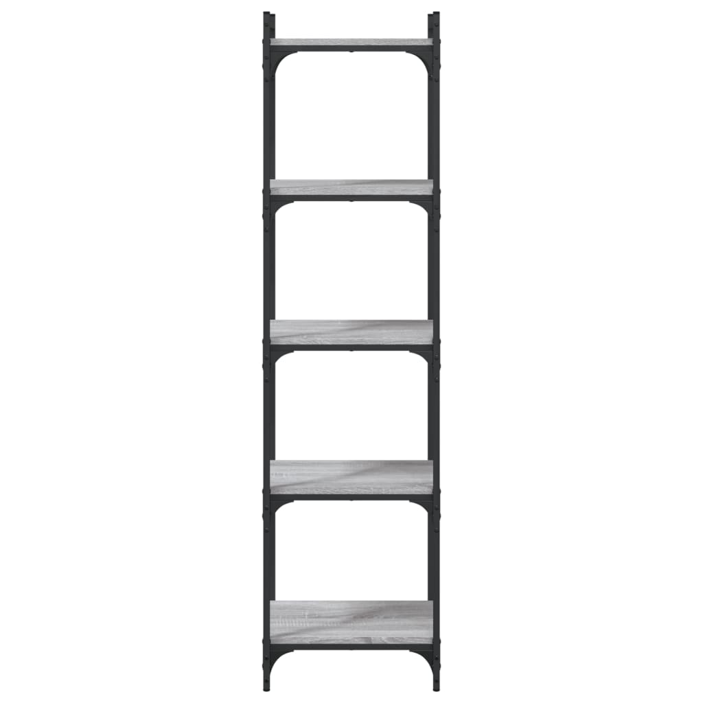 Boekenkast 5-laags 40x30x154 cm bewerkt hout grijs sonoma eiken is nu te koop bij PeponiXL, paradijselijk wonen!
