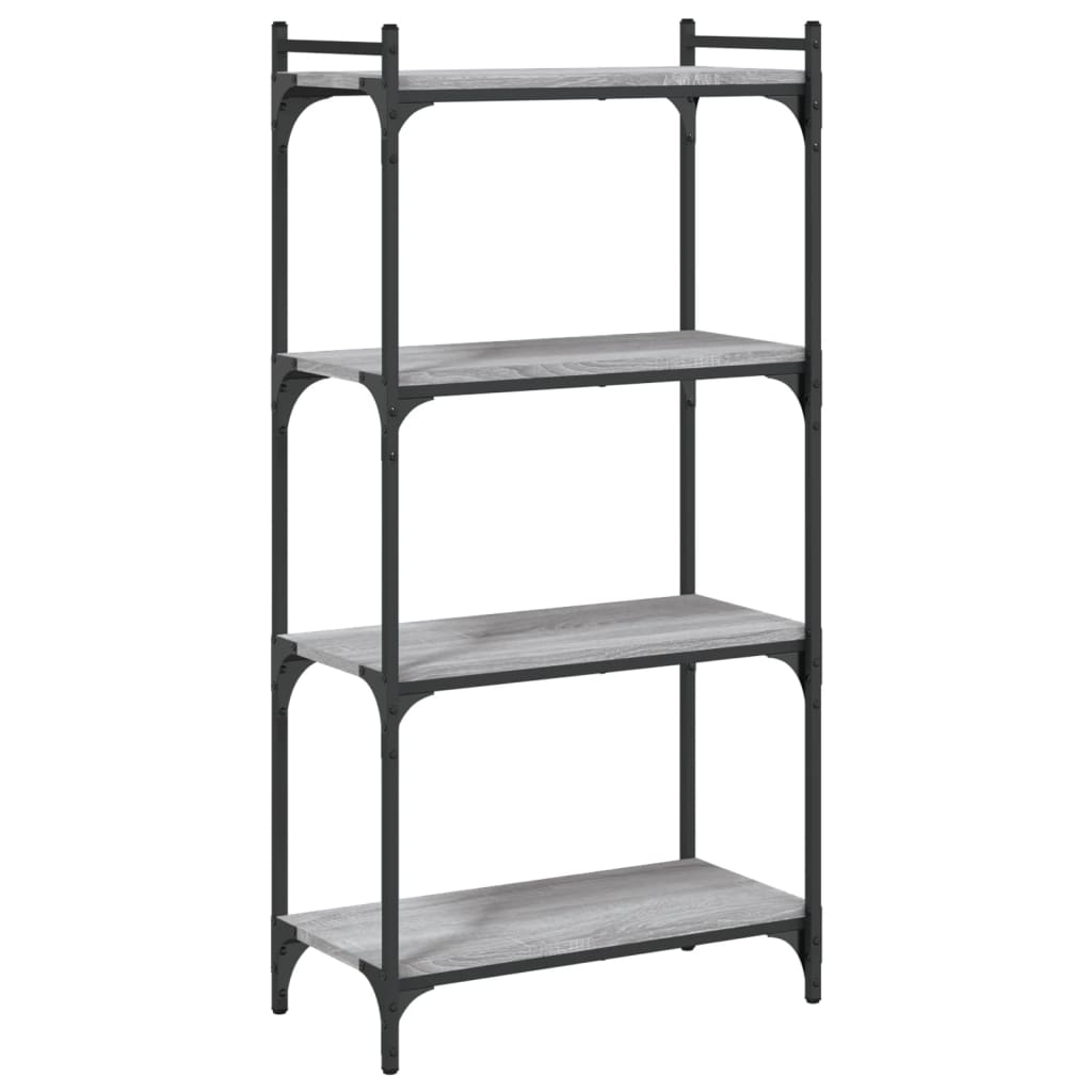 Boekenkast 4-laags 60x30x120 cm bewerkt hout grijs sonoma eiken is nu te koop bij PeponiXL, paradijselijk wonen!