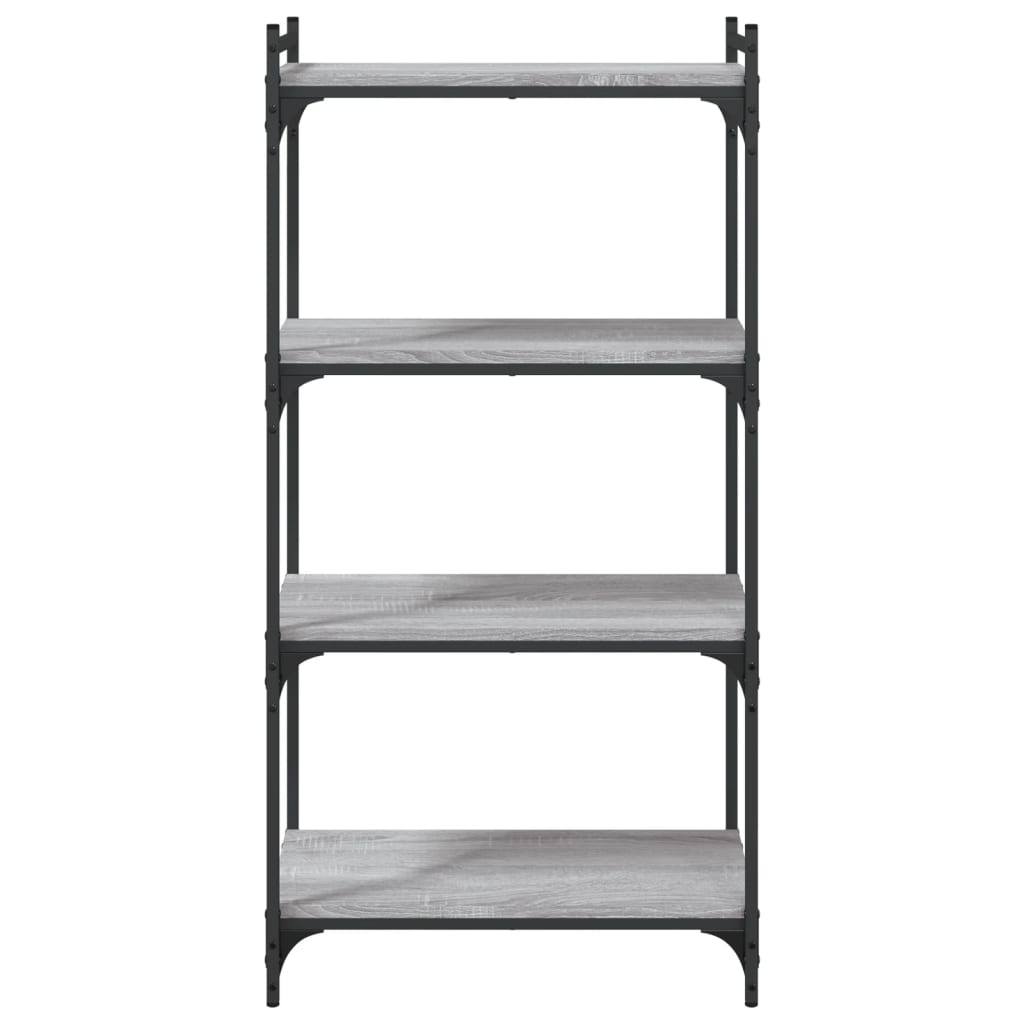 Boekenkast 4-laags 60x30x120 cm bewerkt hout grijs sonoma eiken is nu te koop bij PeponiXL, paradijselijk wonen!