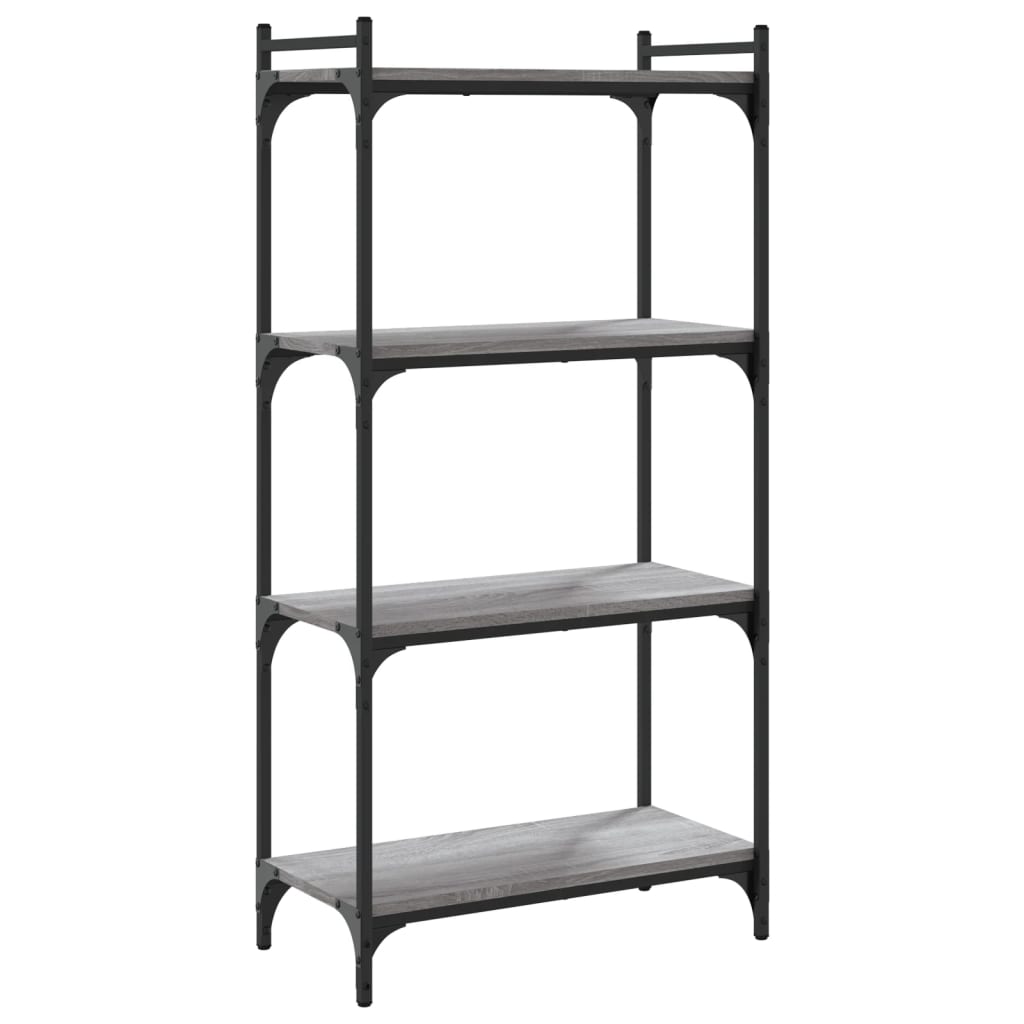 Boekenkast 4-laags 60x30x120 cm bewerkt hout grijs sonoma eiken is nu te koop bij PeponiXL, paradijselijk wonen!