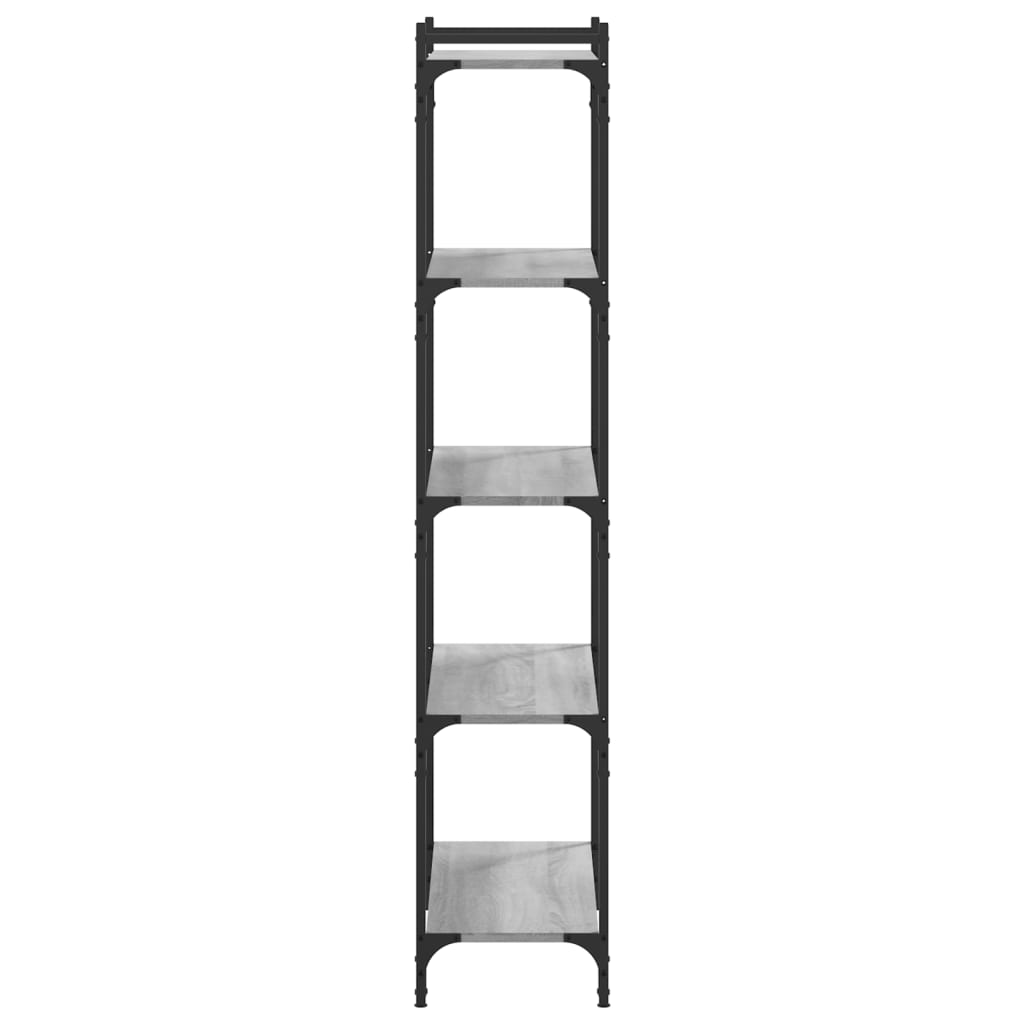 Boekenkast 5-laags 80x30x154 cm bewerkt hout grijs sonoma eiken is nu te koop bij PeponiXL, paradijselijk wonen!