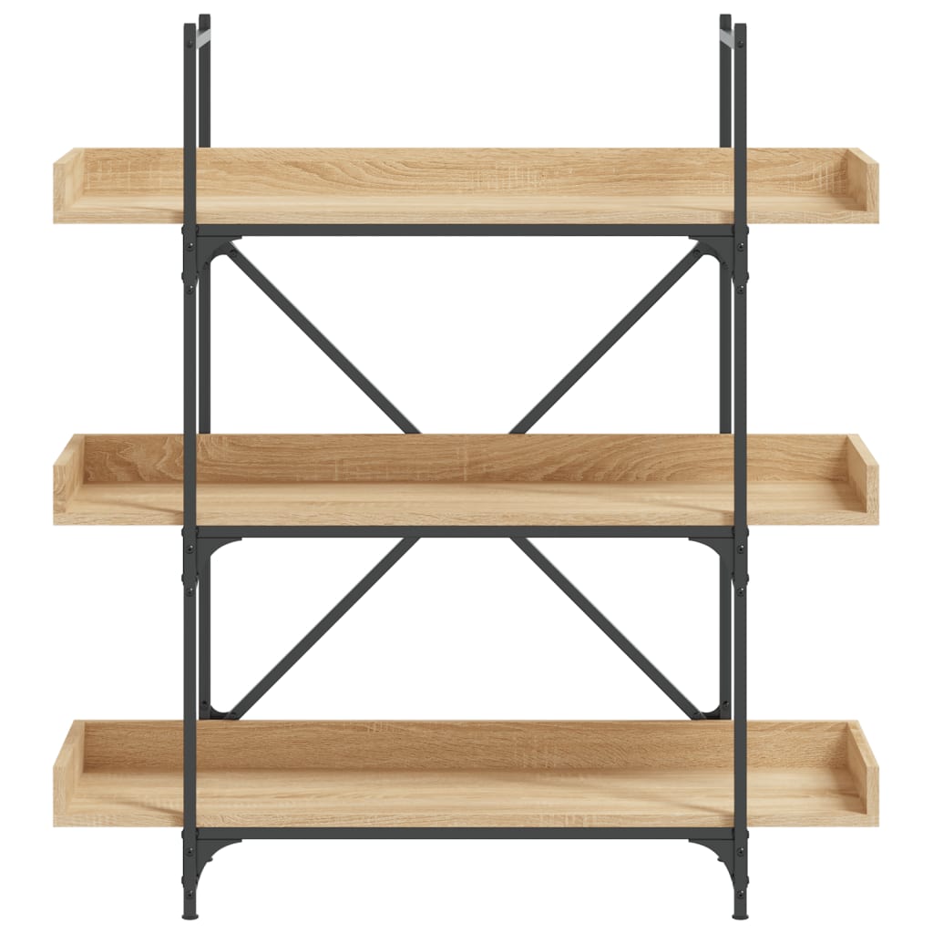 Boekenkast 3-laags 100x33x108,5 cm bewerkt hout sonoma eiken is nu te koop bij PeponiXL, paradijselijk wonen!